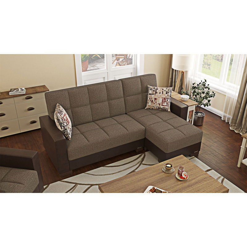 Chaise longue rembourrée convertible avec rangement