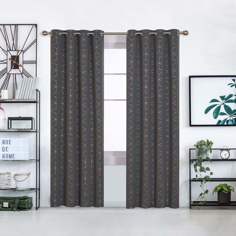 Malone Room Darkening Thermal Curtain, Width 132 x Drop 229cm, Dark Grey