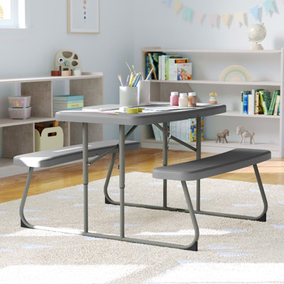 Indoor/Outdoor Commercial Grade Kids Folding Picnic Table with Benches by Zoomie Kids