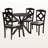 Erwin 5-Pc Dining Set in Grey Fabric and Dark Brown Finished Wood, 36.42'' H X 17.01'' W X 17.5'' D-1775825488