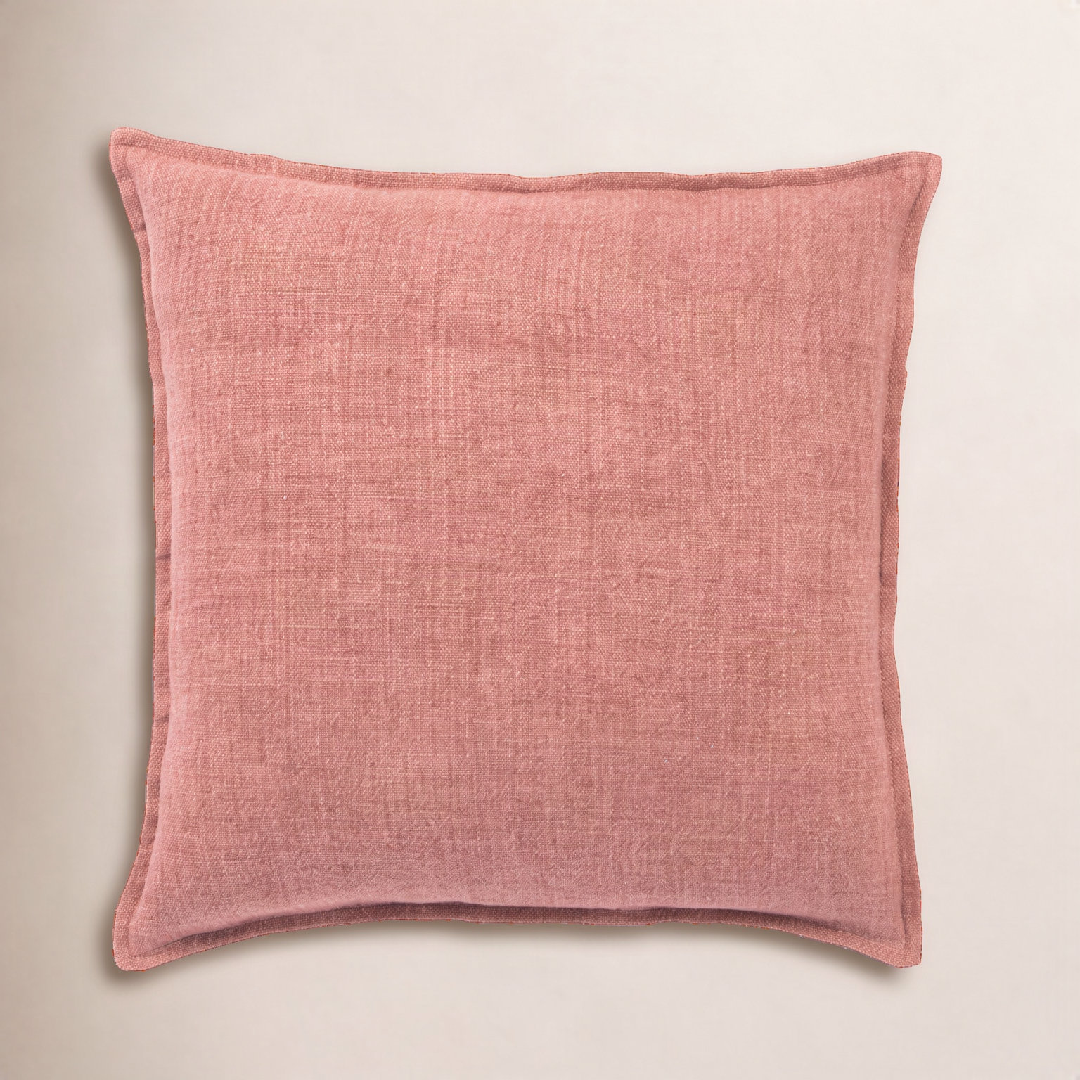 Avey 22" x 22" Linen Pillow Cover, Red