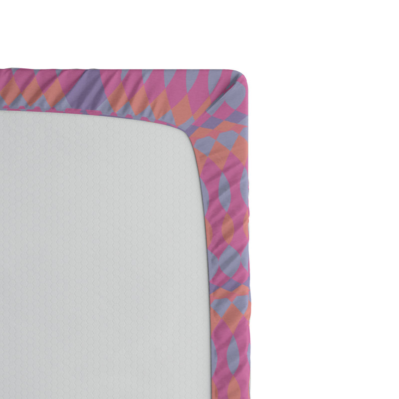 Microfiber Fitted Sheet, Twin XL Fitted Sheet, Purple Geometric