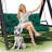 Porch Swing Cushions 60 Inch Waterproof & Fade Resistant Thicken 5" Outdoor Swing Cushions 3 Seater Replacement With Backrest & Ties Patio Swing Cushions For Outdoor Furniture (Dark Green)-572140539-572140532