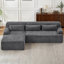 Canapé modulaire surdimensionné en L Chenille, design minimaliste, canapé-lit pour salon, appartement et espaces de réception, aucun assemblage requis-690936698