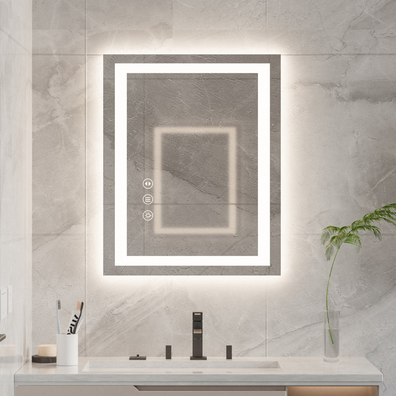 Miroir de salle de bain Azd01, Rectangle, 30 po x 24 po 