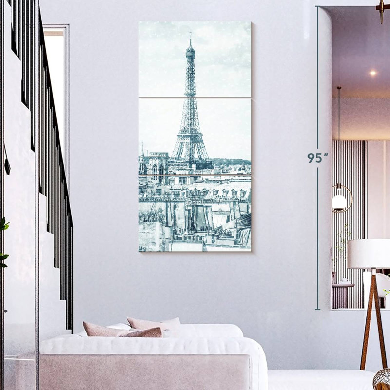 Retro Eiffel Tower, 75" H x 36" W