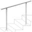 VEVOR Outdoor Stair Railing Kit Aluminum Handrail for 3/4 Steps-407649505-407649504