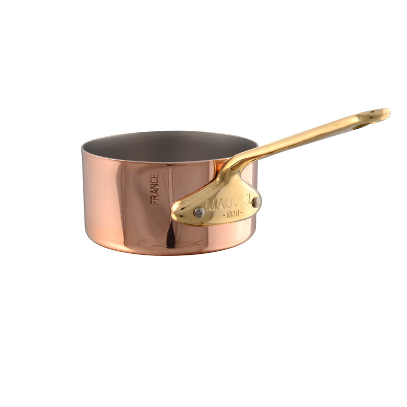 Mauviel M'MINIS Copper Sauce Pan With Brass Handles, 3.5-In, Copper;Brass