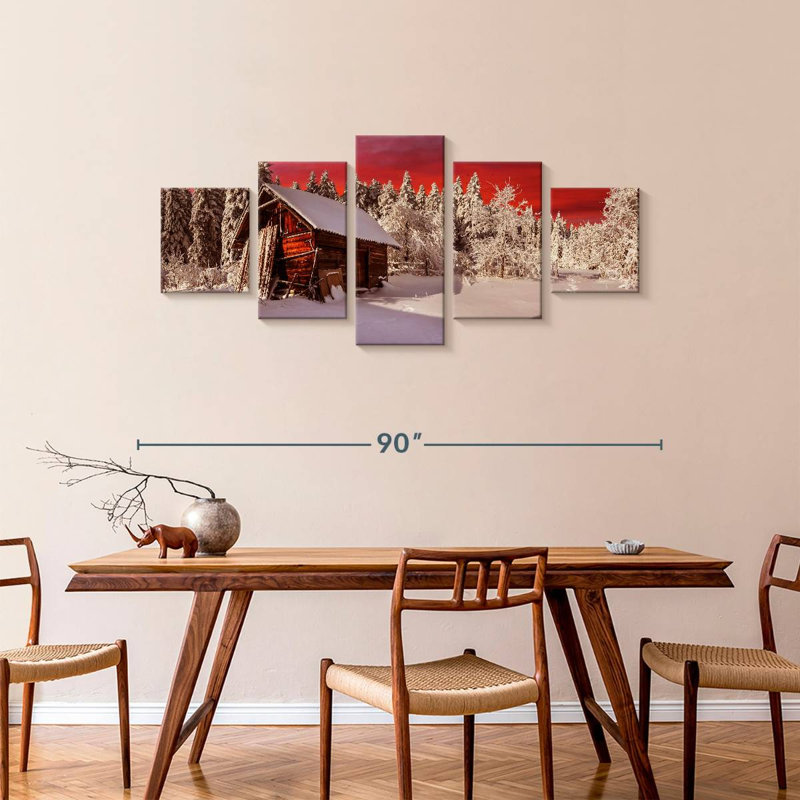 Rustic Winter Cottage, H 36 po x l 80 po