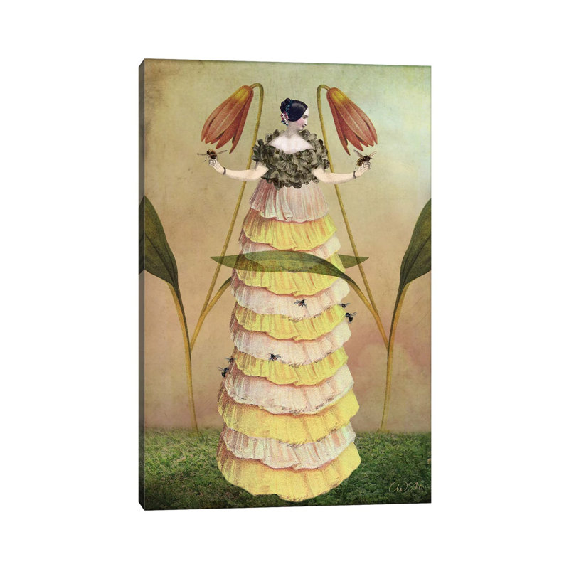 «Queen B» par Catrin Welz-Stein - reproduction, Toile tendue, H 18 po x l 12 po x 1,5 po, Pas de tapis