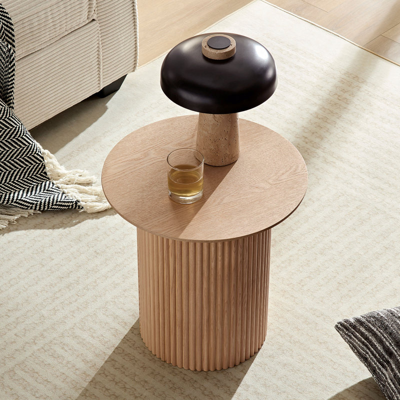 17.71 inch Round Fluted Side Table