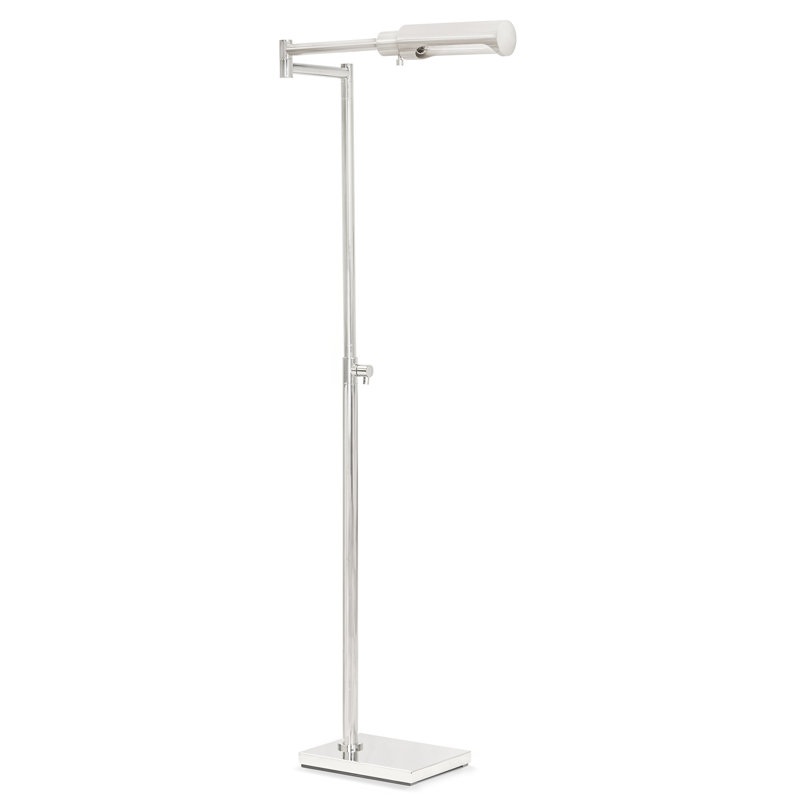 Noble 57.5" Swing Arm Floor Lamp, Silver, Polished Nickel