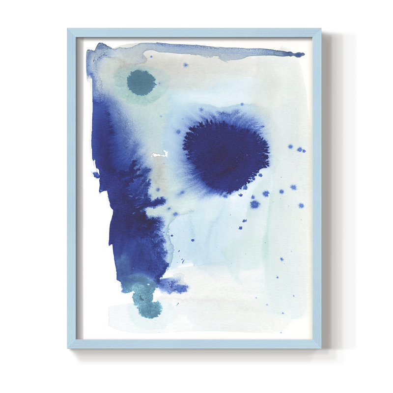 «Spare Blue II», reproduction encadrée - bois massif, Cadre simple bleu, H 10 po x l 8 po
