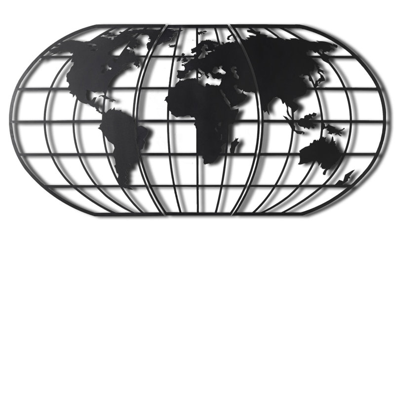 Élégant accessoire mural décoratif en métal noir, 23,6 po x 47,2 po | Fabrication 100% métal, épaisseur: 0,08 pouce | Conception facile à suspendre, parfaite pour la décoration intérieure, le salon ou les espaces de bureau