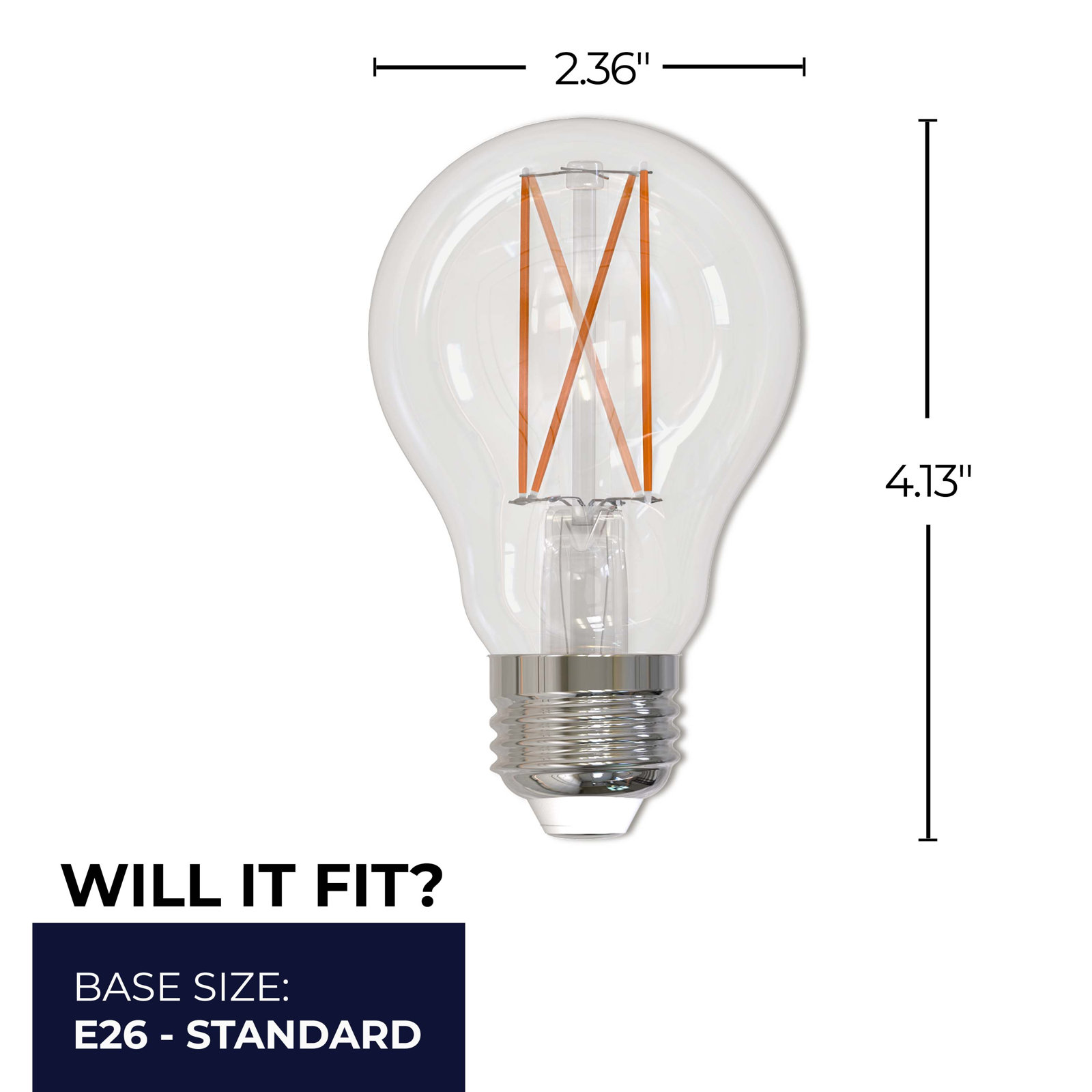 A19 LED Dimmable Edison Light Bulb, 1100, 9 W, 3000 Kelvins
