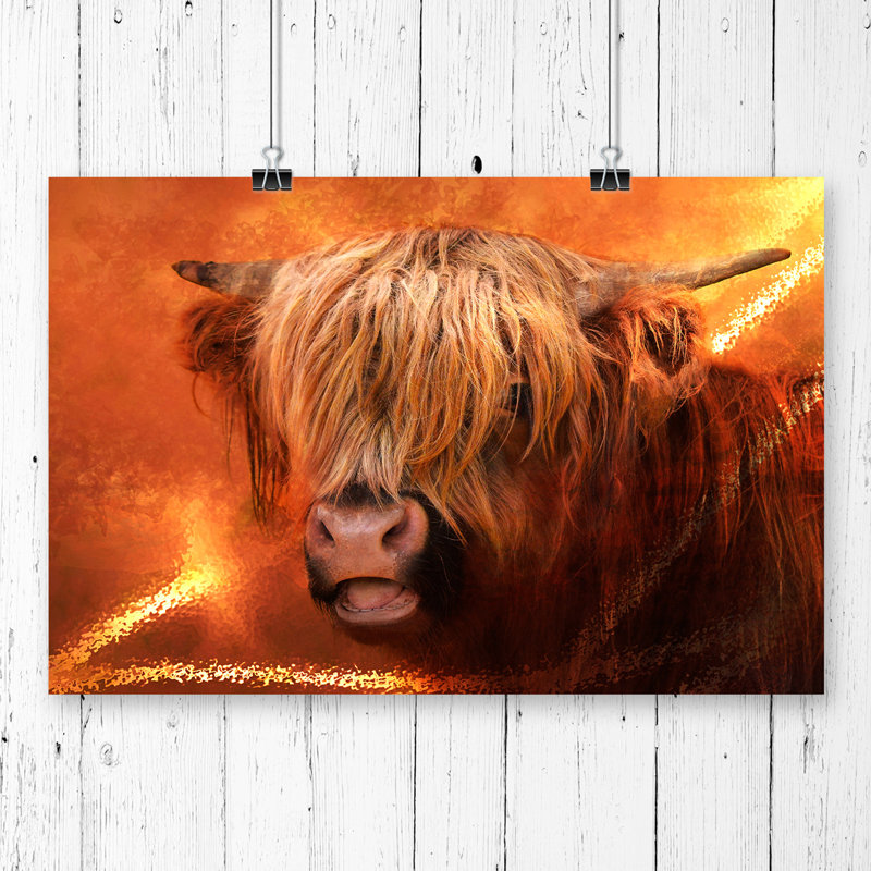 Highland Cow - Frameless Print, 29.7cm H x 42cm W
