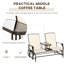 Patio avec fauteuil coulissant et table du milieu - Structure en métal beige pour la vie en plein air