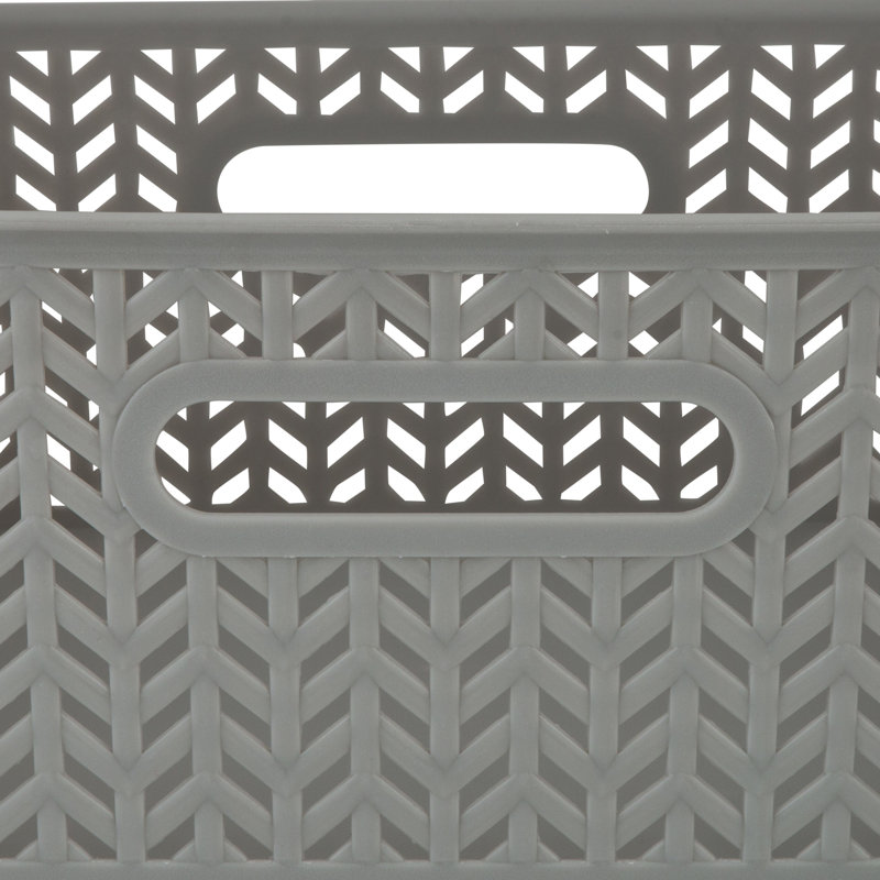Simplify Plastic Decorative Bin, Gray