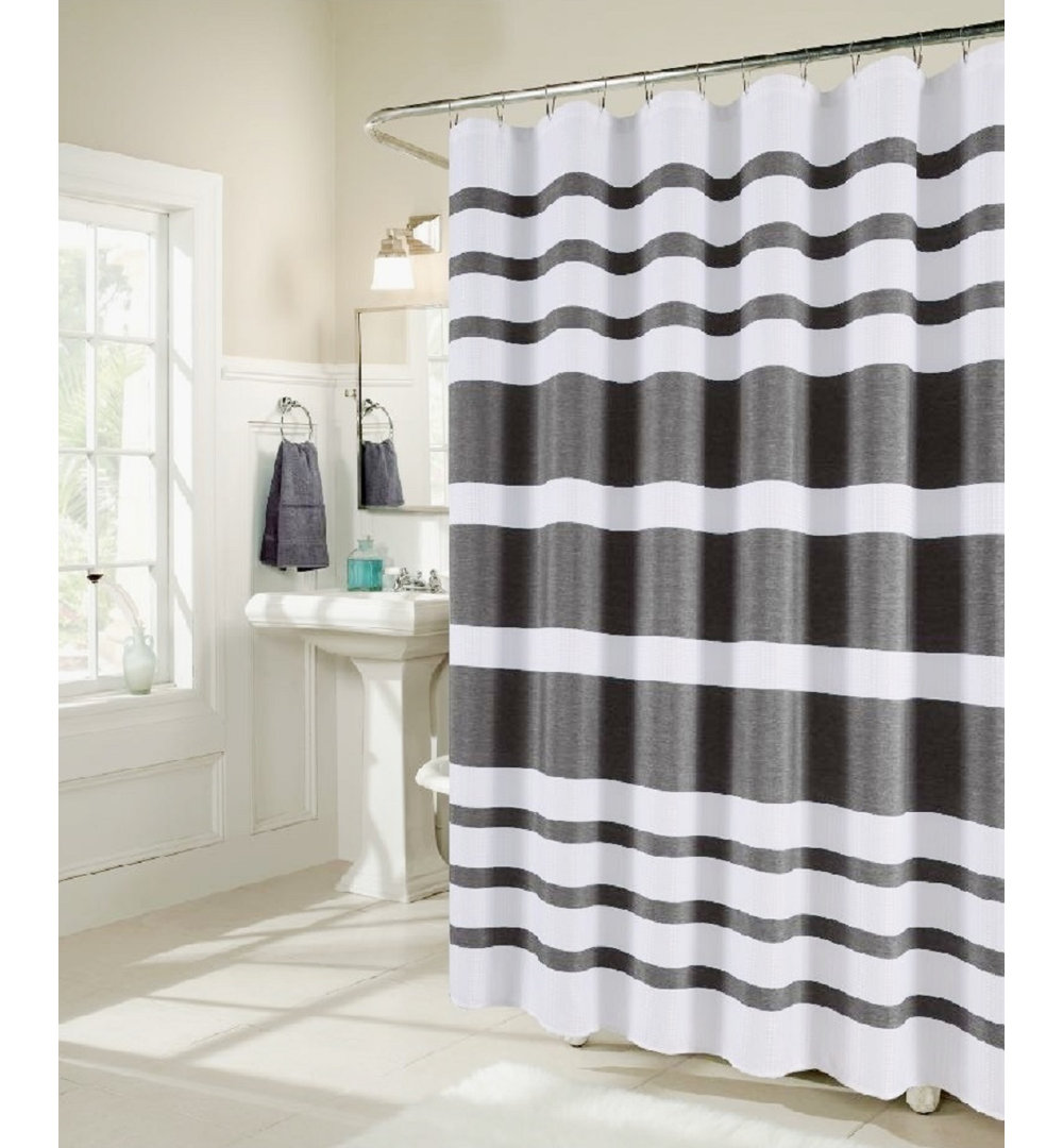 Drucker Striped Shower Curtain Highland Dunes 