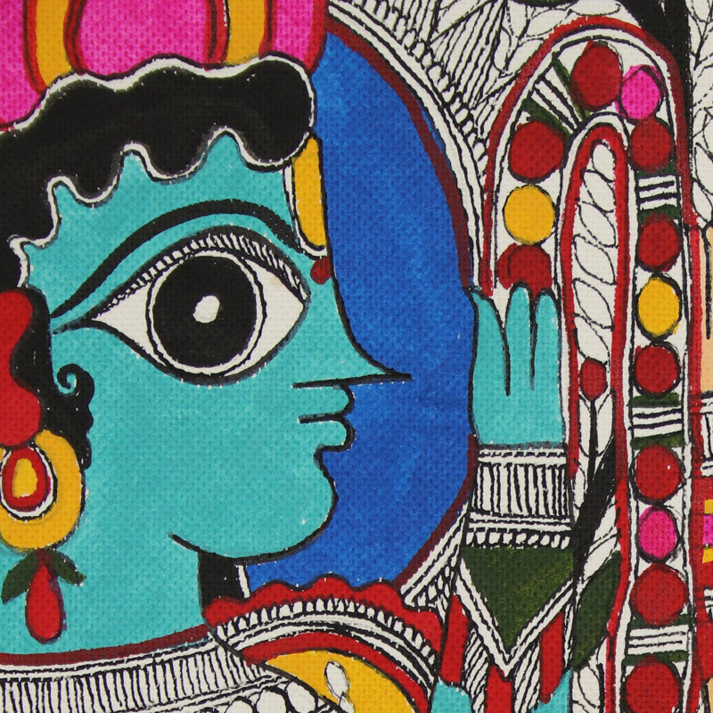 Suspension murale en polyester vivah panchami madhubani