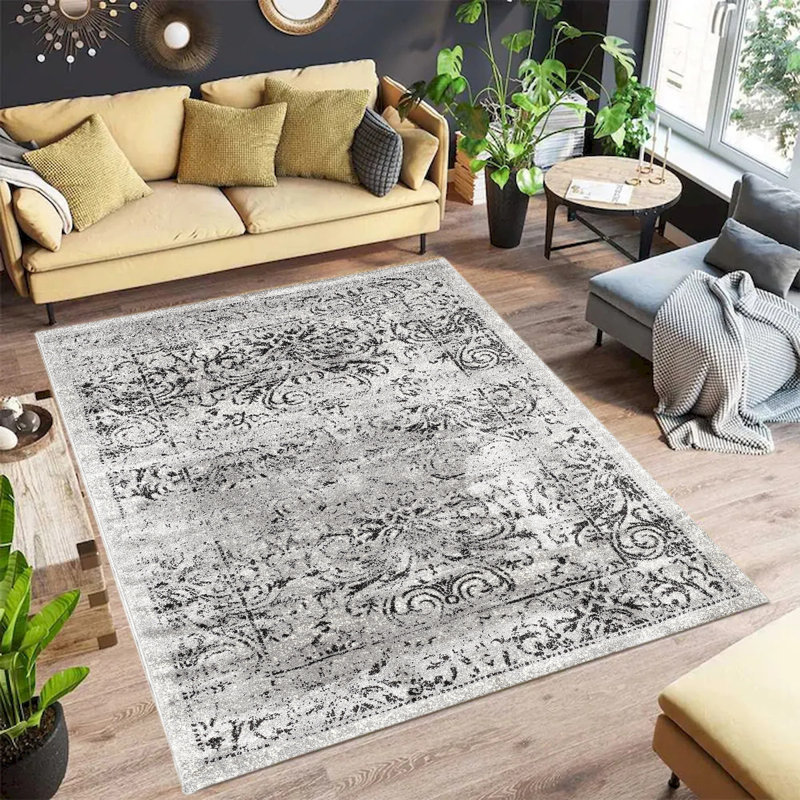 Motif Sueno gris et blanc patiné, Rectangle 2 pi x 3 pi