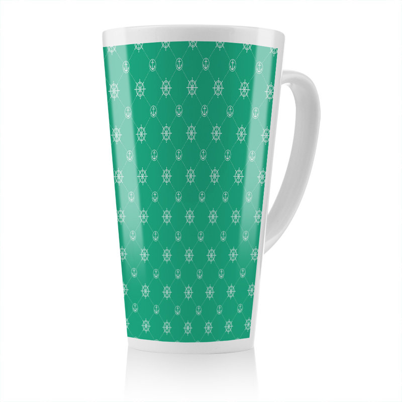 Nautical Elements On Latte Mug