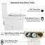 Toilette en céramique, allongée de 1,1 / 1,6 po, hauteur confortable, blanc, et siège à fermeture robuste T039wt One, fermement