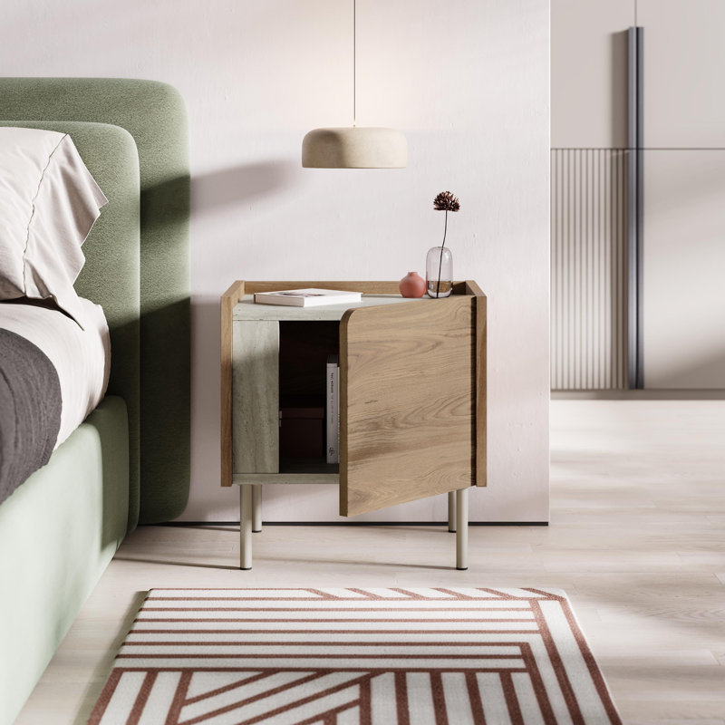 45.5cm W Manufactured Wood Bedside Table, Brown