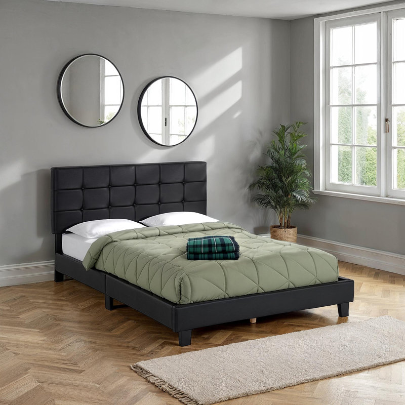 Upholstered Bed, Black