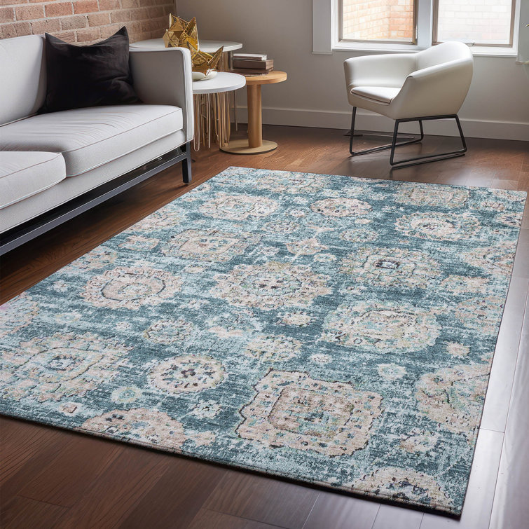 Premium Machine Washable Cerrito Teal Rug