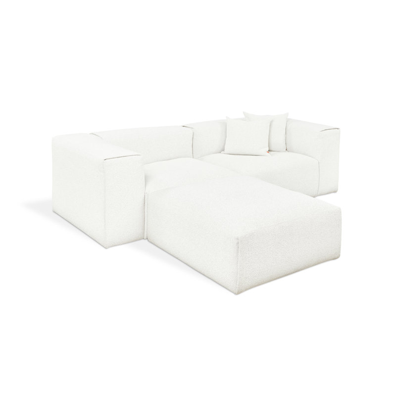 Nest Modular 3-PC Sectional, Bone Boucle