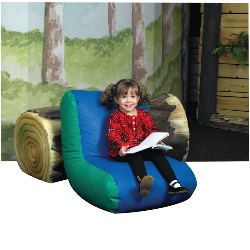Chaise longue Vegan, Similicuir bleu / vert
