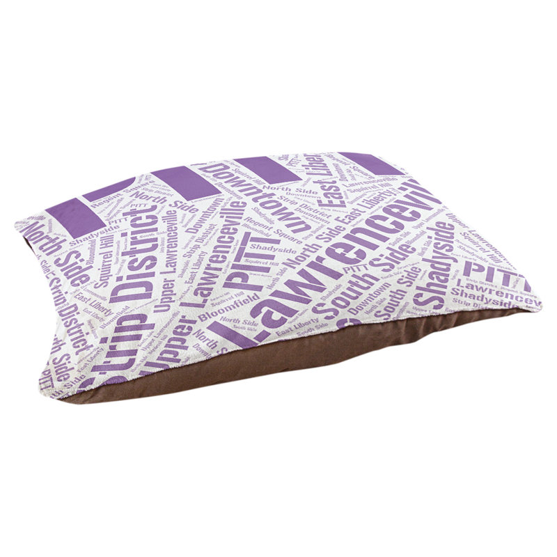 Coussin de chien « districts », Très grand (H 17 po x l 50 po x P 40 po), Mauve, Pittsburgh