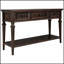 Console de style rétro classique avec trois tiroirs supérieurs et une tablette inférieure ouverte, facile à assembler (espresso)-1176669674