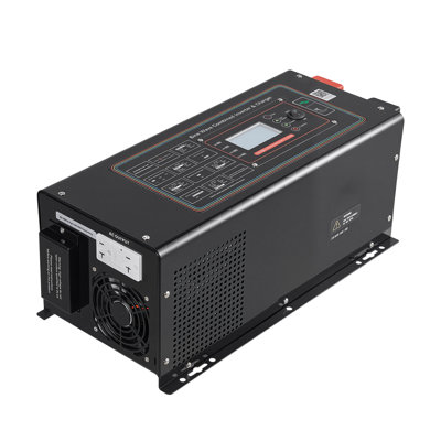 Pure Sine Wave Inverter Charger, 2000W, DC 12V to AC 120V Power Inverter with LCD Display, Remote Control, Low Frequency, GFCI, for RV Camper Home, Compatible with 12V LiFePO4 Lithium Batteries