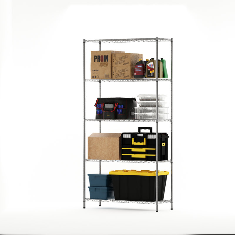 Canika Stainless Steel Storage Rack, 182.88cm H x 91.44cm W x 35.56cm D, Stainless Steel
