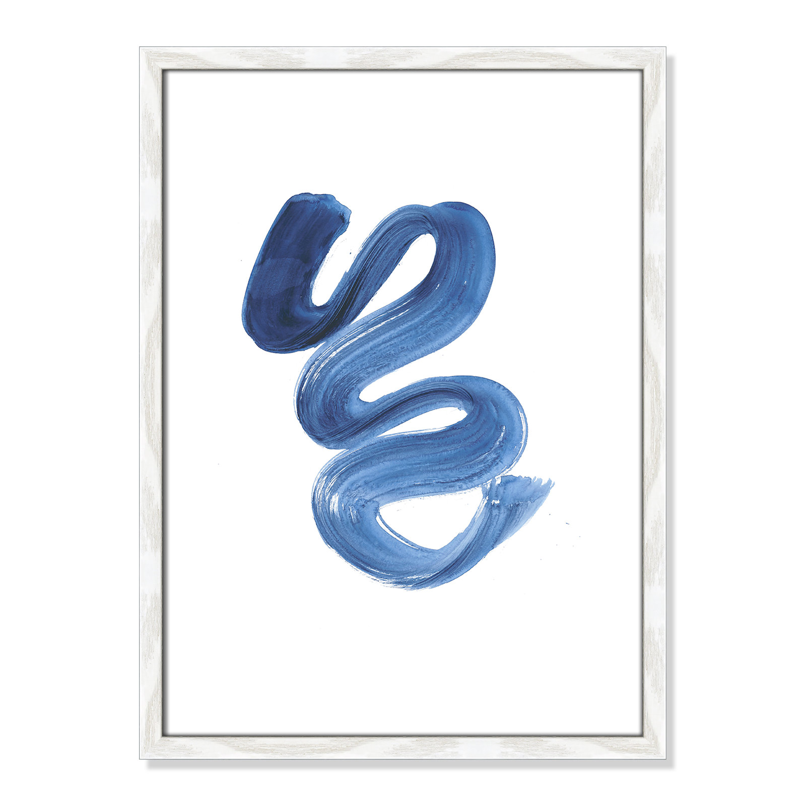 Coppola "Slinky Indigo II" Print by Filippo Ioco, 23" H x 17" W x 0.75" D, White Wood Framed Paper