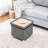 Folding Storage Ottoman With Tray Top And Wooden Legs-1160893017
