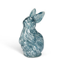 Petit lapin en verre bleu