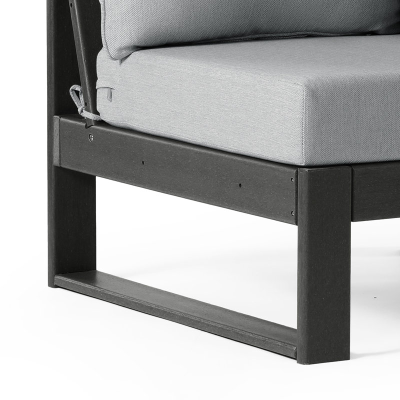 Patio Deep Seating Armless Chair With Frame, Gray, Light Gray