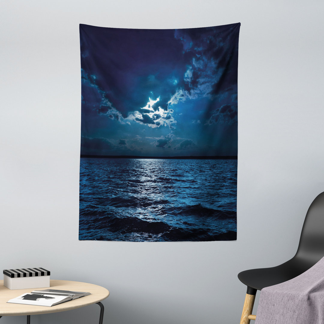 Wandbild Dramatischer Himmel Mond Ozean