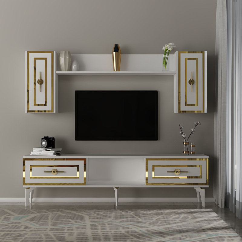 Olivia Unfinished TV Stand for TVs up to 60", White