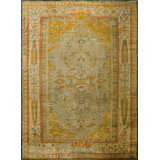 Large Size Tribal Antique Light Color Luxurious Turkish Angora Oushak Rug
