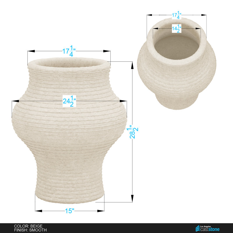 Asta Planter, Beige Smooth