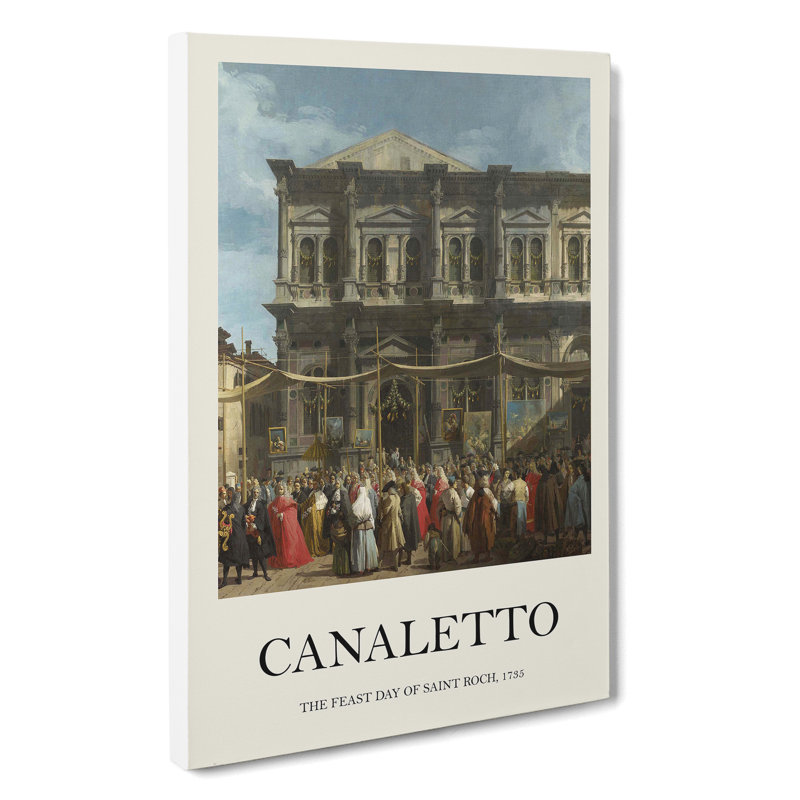 The Feast Day Of St Roch by Giovanni Canaletto - Wrapped Canvas Painting, 50cm H x 35cm W x 3cm D