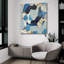 Art mural en verre épique «Blue Monsoon 4» par Coco Good, 36 po x 36 po