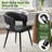 Mid-Century Modern Dining Chairs, Faux Leather Upholstered with Arms, Water-Resistant and Metal Legs-124571355-124571354