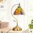 Stained Glass Dragonfly Table Lamp - Vintage Gooseneck Desk Lamp With Brass Base