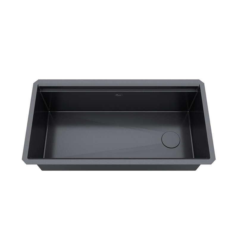 CozyBlock 36'' L Undermount Single Bowl Stainless Steel Kitchen Sink, Black