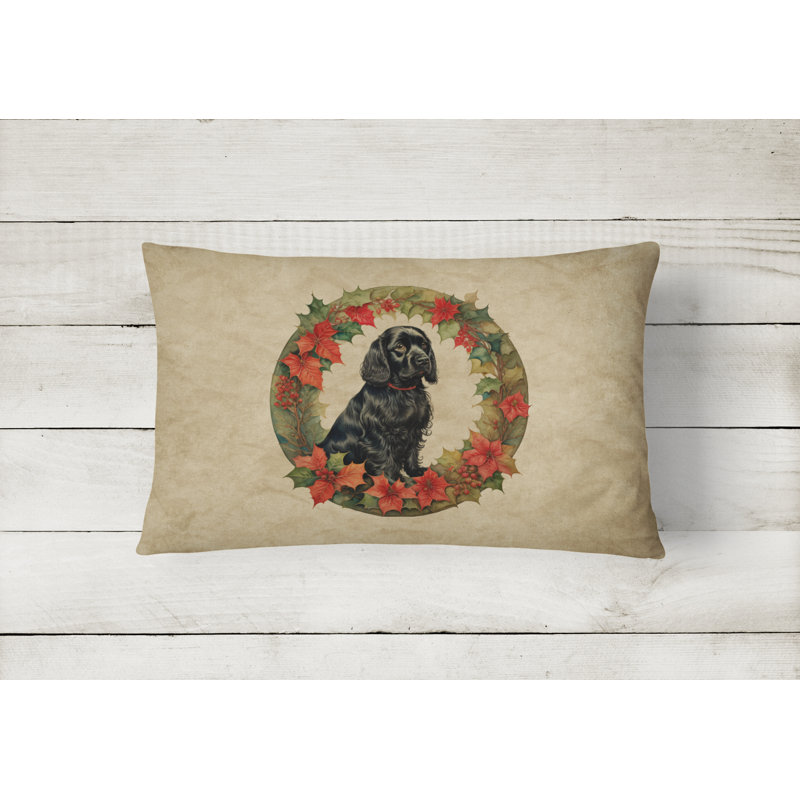 Coussin décoratif intérieur / extérieur en polyester Christmas, 12 po x 16 po, Rectangulaire